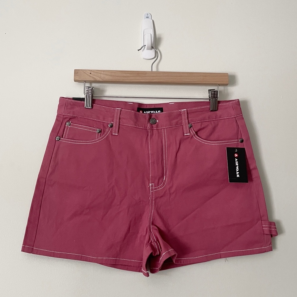 NWT AIRWALK Short 10 Pink Contrast Stitch Carpenter Shorts Y2K Skate Utility NWT - Picture 2 of 10